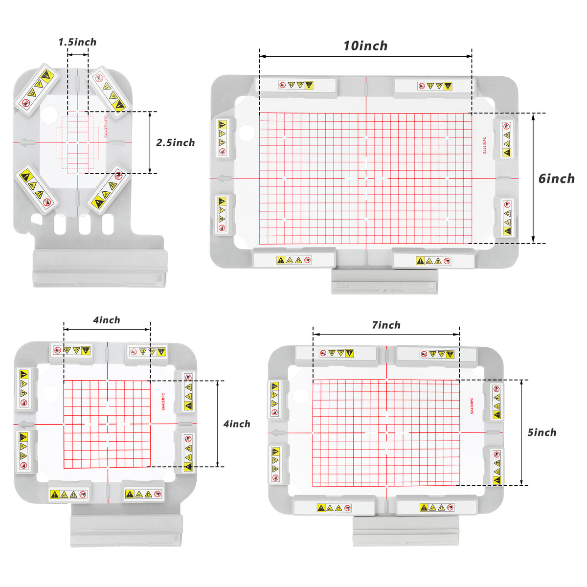 6in1 Magnetic Embroidery Hoops Frames Kit for YunFu Embroidery Machines