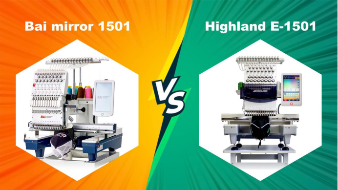 The Bai mirror 1501 vs Highland E-1501 Embroidery Machine Comparison