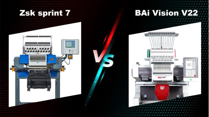 The ZSK Sprint 7 vs BAI Vision V22 Embroidery Machine Comparison