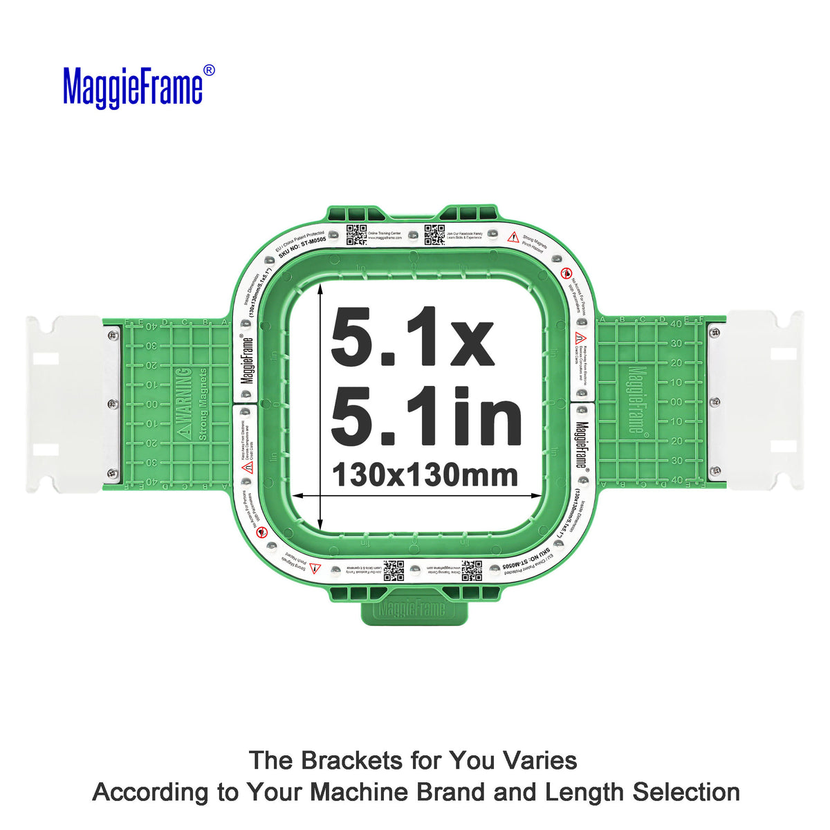 MaggieFrame Magnetic Hoop 5.1" | 130x130mm for HO Style Embroidery Machine - MaggieFrameStore