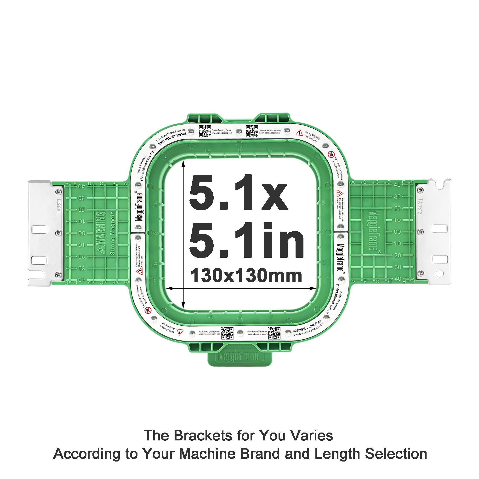 mamigoページ MaggieFrame Magnetic Hoop 5.1″ × 5.1″ (130 × 130 mm) for Melco