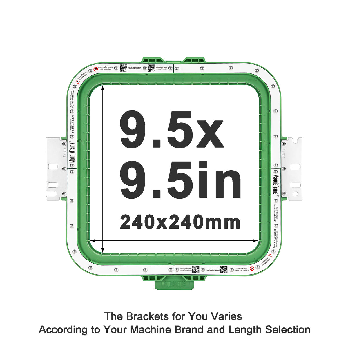 MaggieFrame Magnetic Hoop 9.5" | 240x240mm for BAI - MaggieFrameStore
