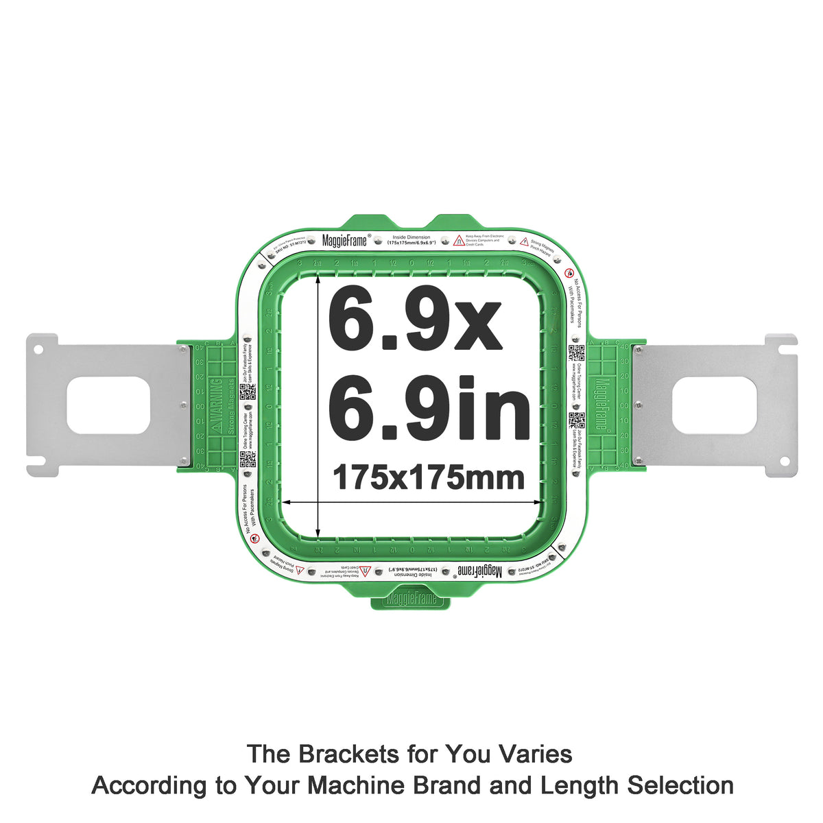 MaggieFrame Magnetic Hoop 6.9" | 175x175mm for Brother VR PR1X PR600 PR670E PR1000E PR1055X - MaggieFrameStore