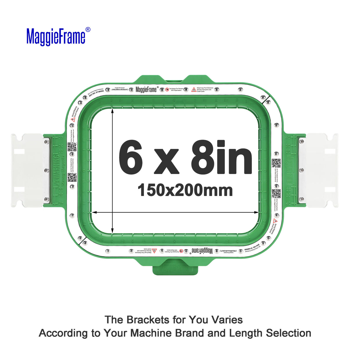 MaggieFrame Magnetic Hoop 6"x 8" | 150x200mm for HO Style Embroidery Machine - MaggieFrameStore