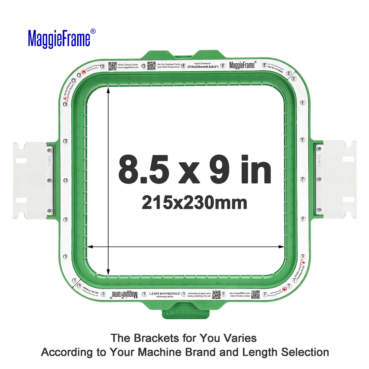 MaggieFrame Magnetic Hoop 8.5"x9" | 215x230mm for HO Style Embroidery Machine - MaggieFrameStore