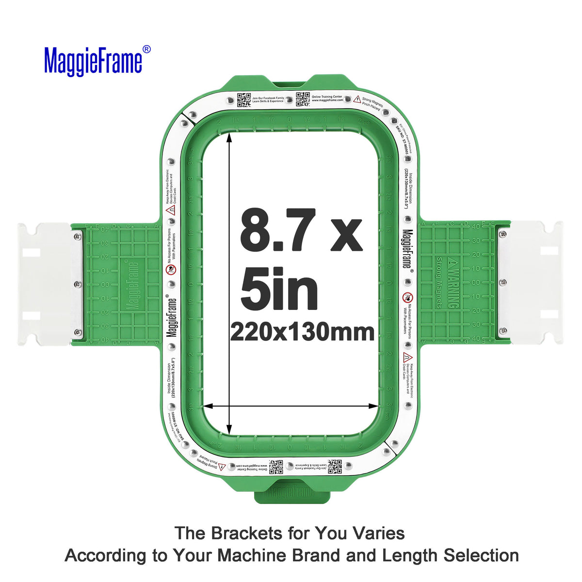 MaggieFrame Magnetic Hoop 8.7"x5" | 220x130mm for HO Style Embroidery Machine - MaggieFrameStore