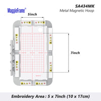 Magnetic Hoop Set with Square Magnet Blocks for Brother SE600 PE550D SE700 PE535 SE400 PE525 PE540D PE500 SE625 SE425 Innov - is Babylock, Metal Magnet Embroidery Machine Sash Frames - MaggieFrameStore