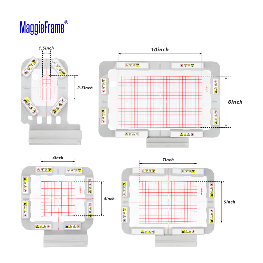 Magnetic Hoop Set for Brother Innovis NQ1700E NQ1600E NQ1400E NQ3600D Dream Machine 2 VE2200 4000D 1500D V7 V5 VM5200 and Babylock, Metal Magnet Embroidery Machine Sash Frames - Image 19