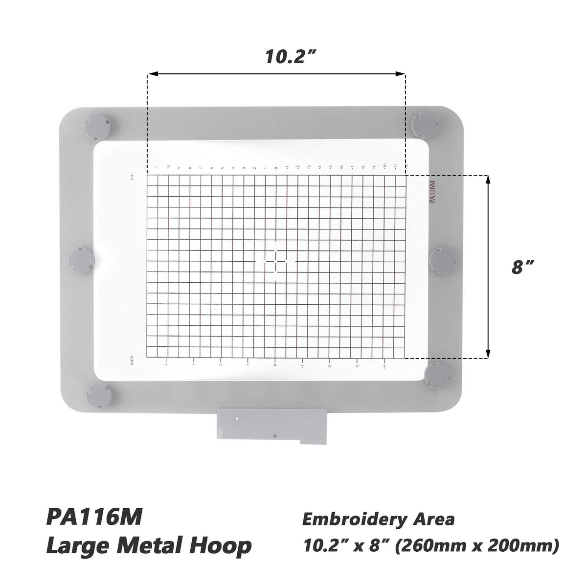 Magnetic Hoop for Husqvarna Viking Designer Diamond Deluxe Royale Ruby Topaz Epic Pfaff Creative Sensation Vision, Metal Magnet Embroidery Machine Sash Frame (10.2x8" - PA116M) - MaggieFrameStore