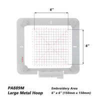 Magnetic Hoop for Husqvarna Viking Designer Diamond Deluxe Ruby Royale Topaz Pfaff Creative Sensation Vision, Metal Magnet Embroidery Machine Sash Frame (5.9x5.9" - PA889M) - MaggieFrameStore