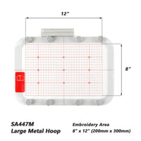 Magnetic Hoop for Brother Innovis Quattro 6000D 6700D 6750D BP2100 VE2200 Dream Maker VM6200D and Babylock Solaris Destiny Ellisimo, Metal Magnet Embroidery Machine Sash Frame (8x12" - SA447M) - MaggieFrameStore