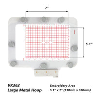 Magnetic Hoop for Husqvarna Viking Designer Diamond Deluxe Ruby Royale Topaz Pfaff Creative Sensation Vision, Metal Magnet Embroidery Machine Sash Frame (5.1x7" - VK362) - MaggieFrameStore